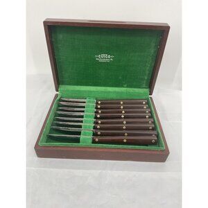 Vintage Cutco No. 47 Cutlery Knife Set Wooden Box & 8 Steak Knives